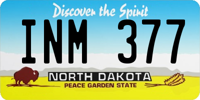 ND license plate INM377