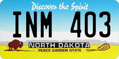 ND license plate INM403