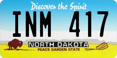ND license plate INM417