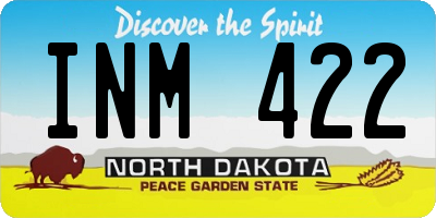 ND license plate INM422