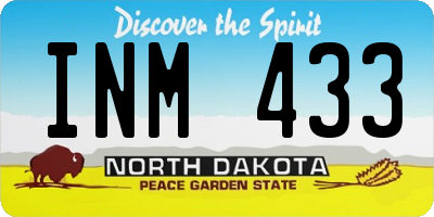 ND license plate INM433