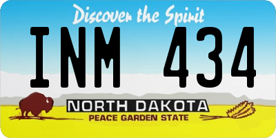 ND license plate INM434