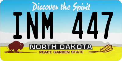 ND license plate INM447