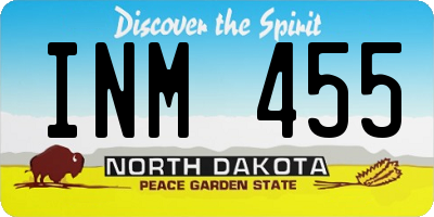 ND license plate INM455