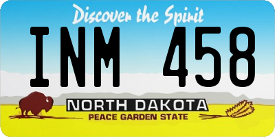 ND license plate INM458