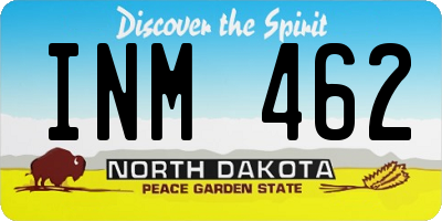 ND license plate INM462
