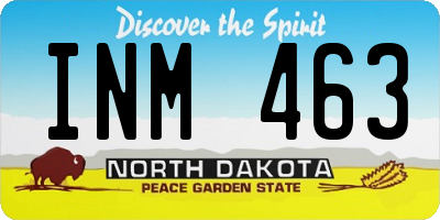 ND license plate INM463