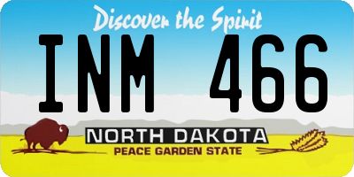 ND license plate INM466