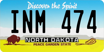 ND license plate INM474