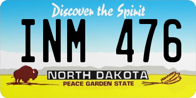 ND license plate INM476