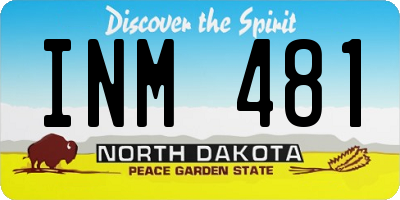 ND license plate INM481