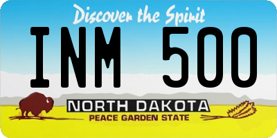 ND license plate INM500