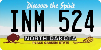 ND license plate INM524