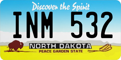 ND license plate INM532