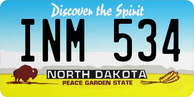 ND license plate INM534