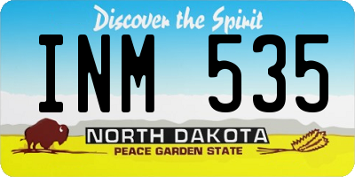ND license plate INM535