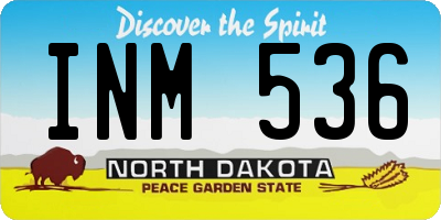 ND license plate INM536