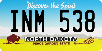 ND license plate INM538