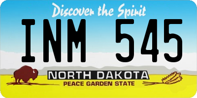 ND license plate INM545