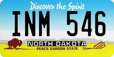 ND license plate INM546