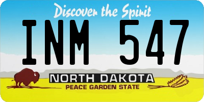 ND license plate INM547