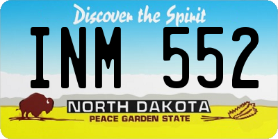 ND license plate INM552