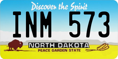 ND license plate INM573