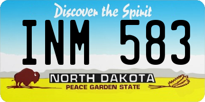 ND license plate INM583