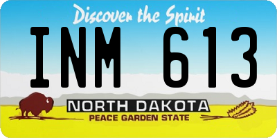 ND license plate INM613