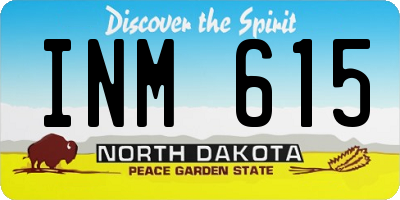 ND license plate INM615