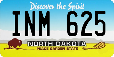 ND license plate INM625
