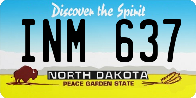 ND license plate INM637