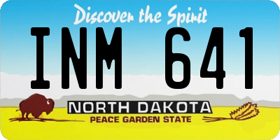 ND license plate INM641