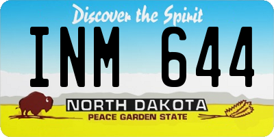 ND license plate INM644