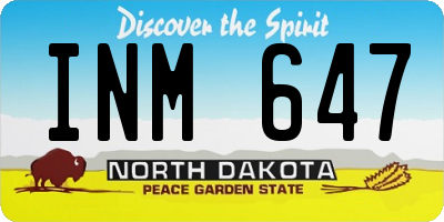 ND license plate INM647