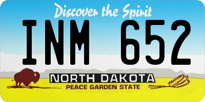 ND license plate INM652