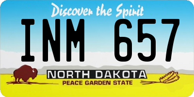 ND license plate INM657