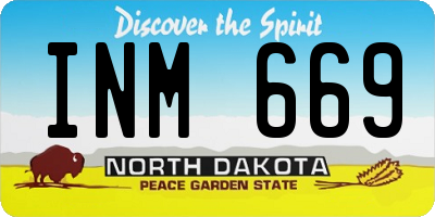ND license plate INM669