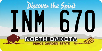 ND license plate INM670