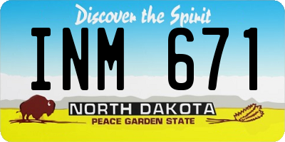 ND license plate INM671
