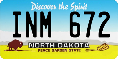 ND license plate INM672