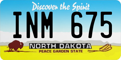 ND license plate INM675