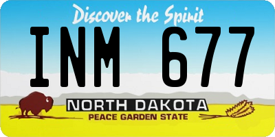 ND license plate INM677