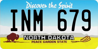 ND license plate INM679