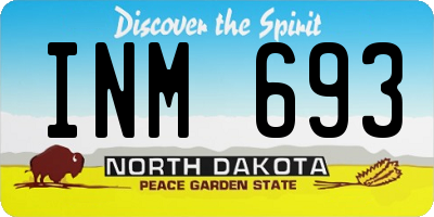 ND license plate INM693
