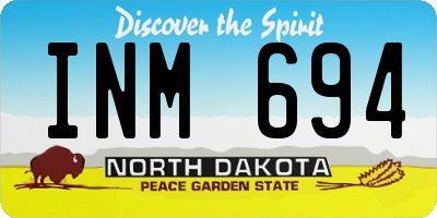 ND license plate INM694