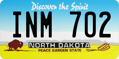 ND license plate INM702