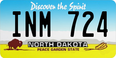 ND license plate INM724