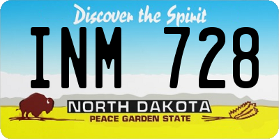 ND license plate INM728
