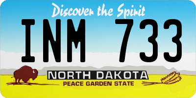 ND license plate INM733